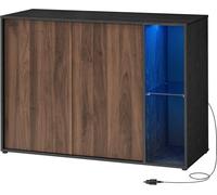 SONGMICS HOME Armario de almacenamiento de 39 x 100 x 71 cm de color nogal y negro