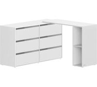 SONGMICS HOME Cómoda de 39 x 120 x 72 cm de color blanco nieve