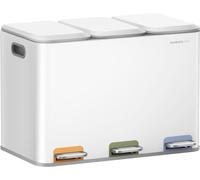 SONGMICS HOME Cubo de basura de 3 x 15 l de 60,5 x 38,8 x 42,7 cm de color blanco