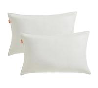 SONGMICS HOME Juego de 2 Almohadas, Almohada Alternativa de Plumón, para Hotel, 70 x 50 cm, Dureza Media, Dormir Boca Arriba Abajo de Lado, Lavable a Máquina, Blanco Nube TBP036W01