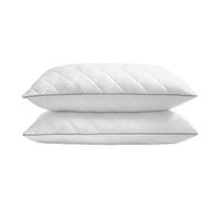 SONGMICS HOME Juego de 2 Almohadas de Cama, Doble Uso, 50 x 70 cm, Funda Suave Refrigerante, 650 g Relleno, Invierno Verano, Cojín, Lavable a Máquina y Secable a Menos de 60 °C, Blanco Nube TBP024W01