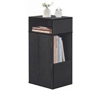 SONGMICS HOME Mesita de Noche Estrecha, Montaje sin Herramientas, con Cajón | Mesa Auxiliar de Madera, Mueble para Dormitorio, 30 x 25 x 59,4 cm, Negro, Colección KADIN LET911BE01V1