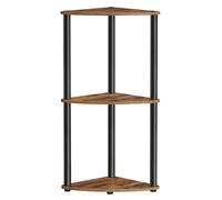 SONGMICS HOME Montaje Superrápido sin Herramientas, Estantería Esquinera con 3 Niveles, Estantería, 38,3 x 27 x 70,6 cm, Salón, Dormitorio, Cocina, Marrón Rústico Marrón