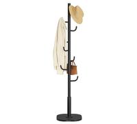 SONGMICS HOME Perchero independiente con forma de cactus, con 8 ganchos resistentes, extremos curvos, 69 pulgadas de alto, para ropa, sombreros, bolsos, tinta negra URCR039B01