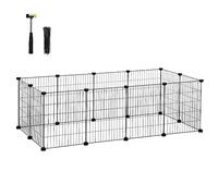 SONGMICS Jaula para Mascotas, Corralito Metálica para Hámster, Conejitos | Parque en Bricolaje, para Animalitos, Negro Tinta, Colección DAMION LPI01H
