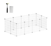 SONGMICS Jaula para Mascotas, Corralito Metálica para Hámster, Conejitos | Parque en Bricolaje, para Animalitos, Blanco Perla, Colección DAMION LPI001W01