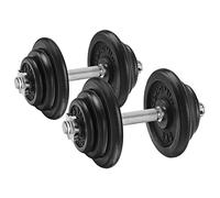 SONGMICS Juego de 2 Mancuernas Ajustables de Acero Fundido, 2 x 20 kg, para Hombres, Mujeres, Entrenamiento Físico, Levantamiento de Pesas, Gimnasio en Casa, Negro SYL40T