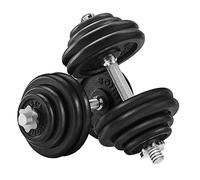 SONGMICS Juego de 2 Mancuernas Ajustables de Acero Fundido, 2 x 30 kg, para Hombres, Mujeres, Entrenamiento Físico, Levantamiento de Pesas, Gimnasio en Casa, Negro SYL60BS