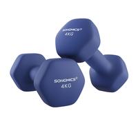 SONGMICS Juego de 2 Mancuernas, Mancuernas Hexagonales con Superficie de Vinilo, para Fitness, Ejercicio, Entrenamiento, para Gimnasia en Casa,Azul Puerto Azul Puerto