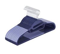 SONGMICS Juego de 20 Perchas de plástico, Perchas con Apertura en Forma de U, Ahorra Espacio, 0,5 cm de Grosor, 41,5 cm de Ancho, Gancho Giratorio de 360°, Color Azul Oscuro y Azul Claro CRP041C02