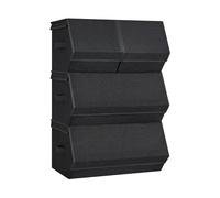 SONGMICS Juego de 4 Cajas de Almacenamiento con Tapas, Apilables, Cubos de Almacenamiento con Cierres Magnéticos, Tela, Marco de Metal, para Ropa, Libros, Negro Clásico RLB022B01