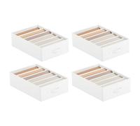 Juego de 4 Organizadores de Cajón Blanco Clásico