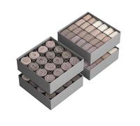 SONGMICS Juego de 4 Organizadores de Cajones, 80 Compartimentos | Cajas Plegables para Armario, 30 x 30 x 10 cm, Calcetines, Ropa Interior, Corbatas, Gris Paloma, Colección TINA RUS011G01