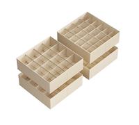SONGMICS Juego de 4 organizadores de cajones, organizadores de armario para ropa interior, 80 celdas, soportes plegables para calcetines, 11.8 x 11.8 x 3.9 pulgadas, para guardar calcetines, corbatas,