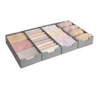 SONGMICS Juego de 4 Organizadores para Cajones de Ropa Interior, para Cómodas PAX de IKEA, Sin Divisores, Plegables, Armario, 50 x 22 x 10 cm, para Calcetines, Gris Paloma RUS013G01