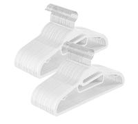 SONGMICS Juego de 50 Perchas de plástico, Perchas con Apertura en Forma de U, ahorran Espacio, 0,5 cm de Grosor, 41,5 cm de Ancho, Gancho Giratorio de 360°, Color Blanco CRP041W05