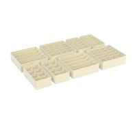 SONGMICS Juego de 8 Organizadores para Cajones de Ropa Interior, Divisores de Cajones, Plegables, para Sujetadores, Calcetines, Corbatas, Cajas de Tela para Armario, Beige/Gris/Negro/Rosa Rosa