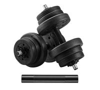 SONGMICS Juego de mancuernas ajustables, con Barra adicional, 20KG, 30 KG, para hombres y mujeres, Entrenamiento de fitness, Levantamiento de pesas en el gimnasio de casa - 1 Par