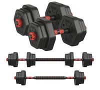 SONGMICS Juego de Mancuernas con Barra de Conexión, 20 kg