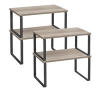 SONGMICS KCS021X02 - Estantería para especias (4 unidades, con marco de metal, 19,5 x 29,7 x 15,8 cm, color negro jaspeado)