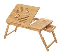 SONGMICS Laptop Mesa para portátil para Cama lapdesks Pulgadas Altura Regulable Plegable 55 x 35 x 29 cm LLD002