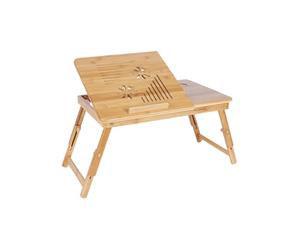 SONGMICS Laptop Mesa portátil Mesa Cama Mesa lapdesks para portátil Pulgadas Altura Regulable Plegable 55 x 35 x 29 cm LLD002