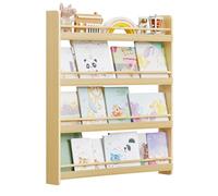 SONGMICS Libreria Infantil, Estante con 4 Niveles, para Juguetes | Estantería de Pared, para Habitación de Niños, Cuarto de Juegos, Natural, Colección TEZA GKR014YZ01