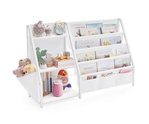 SONGMICS Librería Infantil, Estantería para Niños, 108,5 x 30 x 75 cm | Mueble Organizador de Juguetes y Libros, Estante de Almacenaje para Habitación, Blanco Nube, Colección TEZA GKR024W01