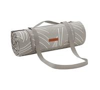 SONGMICS Manta de Picnic, 200 x 200 cm, con 4 Estacas de Suelo, Manta Grande, para Camping, Parque, Jardín, Playa, Impermeable, Lavable a Máquina, Plegable, Motivo de Hojas y Caqui GCM010B02