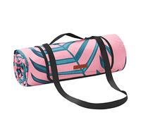 SONGMICS Manta de Picnic, 200 x 200 cm, Manta de Camping Grande, para Parque, Jardín, Playa, Impermeable, Lavable a Máquina, Plegable, Motivo de Helechos y Rosa GCM87KJ