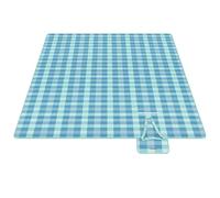 SONGMICS Manta de Picnic, 300 x 200 cm, 4 Pinzas a Prueba de Viento, Colchoneta Grande para Camping, Parque, Jardín, Playa, Fundo Impermeable, Plegable y Portátil, Verde y Azul GCM012Q03