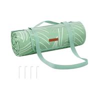 SONGMICS Manta de Picnic, 300 x 200 cm, con 4 Estacas de Suelo, Manta Grande, para Camping, Parque, Jardín, Playa, Impermeable, Lavable a Máquina, Plegable, Motivo de Hojas y Verde Menta GCM310C03