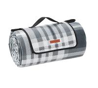 SONGMICS Manta de Picnic Grande, Impermeable, Plegable, 300 x 200 cm | Manta de Camping, para Parque, Jardín, Exterior, Playa, Gris y Blanco, Colección TOMMI GCM006G03
