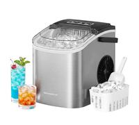 SONGMICS Máquina de Hielo Autolimpiante, Portátil, 12 kg en 24 Horas | 9 Cubitos en 6 Minutos en 2 Tamaños, Casa, Cocina, Oficina, Fiestas Camping, Gris Plateado, Colección ISLAND XZB001E1EU