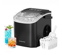 SONGMICS Máquina de Hielo Autolimpiante, Portátil, 12 kg en 24 Horas | 9 Cubitos en 6 Minutos en 2 Tamaños, Casa, Cocina, Oficina, Fiestas Camping, Negro Tinta, Colección ISLAND XZB001B1EU