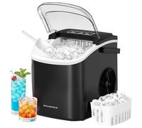 SONGMICS Máquina de Hielo, Máquina de Cubitos Autolimpiante, 9 Cubitos en 6 Minutos en 2 Tamaños, 12 kg en 24 Horas, Portátil, Casa, Cocina, Oficina, Fiestas Camping, Negro Tinta XZB001B1EU