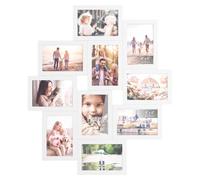 SONGMICS Marco de Fotos Múltiple, Collage para 10 Fotos de 10 x 15 cm | Marco de Pared, Decoración del Hogar, para Salón y Dormitorio, Blanco, Colección KAVI RPF102WZ01