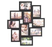 SONGMICS Marco de Fotos Múltiple, Collage para 10 Fotos de 10 x 15 cm | Marco de Pared, Decoración del Hogar, para Salón y Dormitorio, Negro, Colección KAVI RPF102BZ01