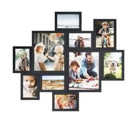 SONGMICS Marco de Fotos Múltiple, Collage para 10 Fotos de Varios Tamaños | Marco de Pared, Decoración del Hogar, para Salón y Dormitorio, Negro, Colección KAVI RPF100BZ01