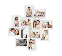 SONGMICS Marco de fotos, para 12 fotos, 10 x 15 cm | Marco para imagen, para ensamblar, marco de MDF, Vidrio transparente, blanco mate, Colección KAVI RPF22WT