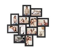 SONGMICS - Marco de fotos para imagen (10 x 15 cm, para 12 fotos, protección de cristal transparente, para montar, color negro RPF22BK