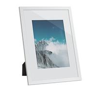 SONGMICS Marco de Fotos, Portafotos, para la Foto de 30,5 x 20,3 cm (sin Forro) y la Foto de 17,8 x 12,7 cm (con Forro), Frente de Cristal, Blanco RPF011W01