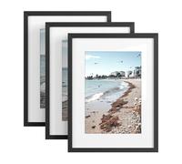 SONGMICS Marcos de Fotos, Juego de 3 Moldura, 30 x 40 cm | Portafotos, MDF y Plástico PS, Marcos para Cuadros de Pared, Regalo para Madre, Negro, Colección KAVI RPF057BZ01