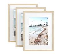 SONGMICS Marcos de Fotos, Juego de 3 Moldura, 30 x 40 cm | Portafotos, MDF y Plástico PS, Marcos para Cuadros de Pared, Regalo para Madre, Natural, Colección KAVI RPF057YZ01