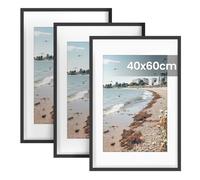 SONGMICS Marcos de Fotos, Marcos para Cuadros de Pared, 62 x 42 x 1,5 cm | Portafotos, PVC, Juego de 3, Regalo para Madre, Negro, Colección KAVI RPF074BZ01