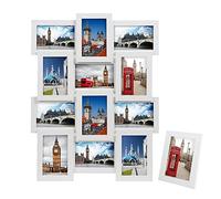 SONGMICS Marcos de Fotos Múltiples de MDF, Juego de 2 | Portafotos de Pared, Marcos para Cuadros, 61 x 46,5 x 2,5 cm, Regalo Personalizado, Blanco, Colección KAVI RPF112W
