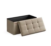 SONGMICS Mazie Collection ULSF047R01 - Banco otomano plegable de almacenamiento de 30 pulgadas, reposapiés otomano, banco de cama, baúl de almacenamiento, carga de 660 libras, para sala de estar