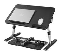 SONGMICS Mesa para Ordenador Portátil, Ajustable, Plegable, 52 x 30 x 23 cm | Bandeja de Cama, Escritorio de Regazo, para Sofá y Dormitorio, Tinta negra, Colección ISLAND LLD117B101