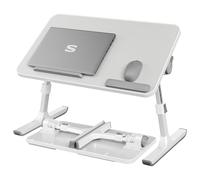 SONGMICS Mesa para Ordenador Portátil, Ajustable, Plegable, 52 x 30 x 23 cm | Bandeja de Cama, Escritorio de Regazo, para Sofá y Dormitorio, Gris, Colección ISLAND LLD117G101