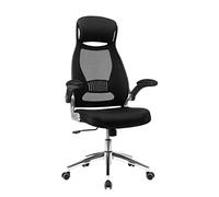 SONGMICS OBN86BK Silla giratoria de Oficina Silla de Escritorio de Malla con reposacabezas Mecanismo sincronizad y Altura Ajustable Negro